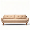 Modern fabric sofa with wooden legs beige color 200 x 80 x 85cm