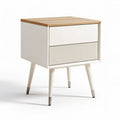 Nightstand with natural wood top and white body 50 x 40 x 60cm